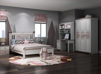Complete Jugendzimmer Childrens room Set Bed Wardrobe Chest of drawers White 5pcs new